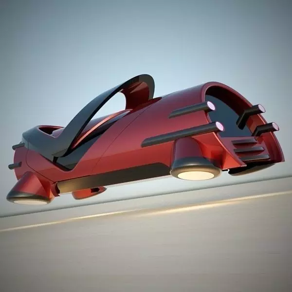 Hover tube futuristic vehicle 3D model_0