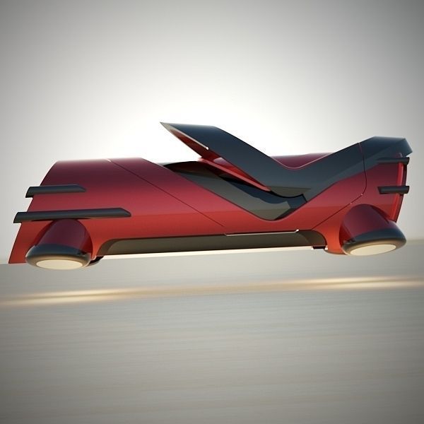 Hover tube futuristic vehicle 3D model_2