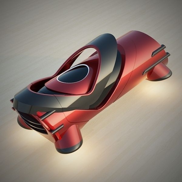 Hover tube futuristic vehicle 3D model_8