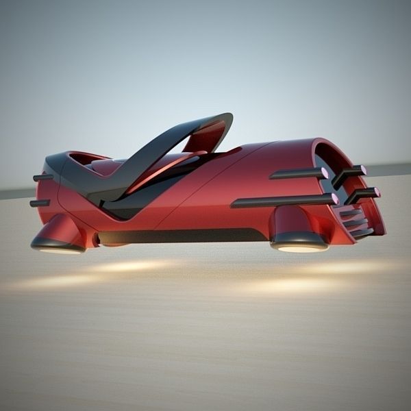 Hover tube futuristic vehicle 3D model_10