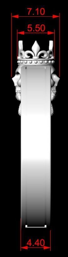 An engagement ring with a skull and a crown 312 3D print model_21