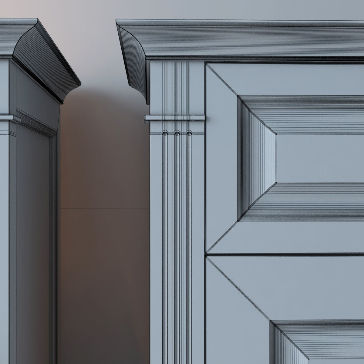 Cara Hardwood Bed table-drawer 3D model_2