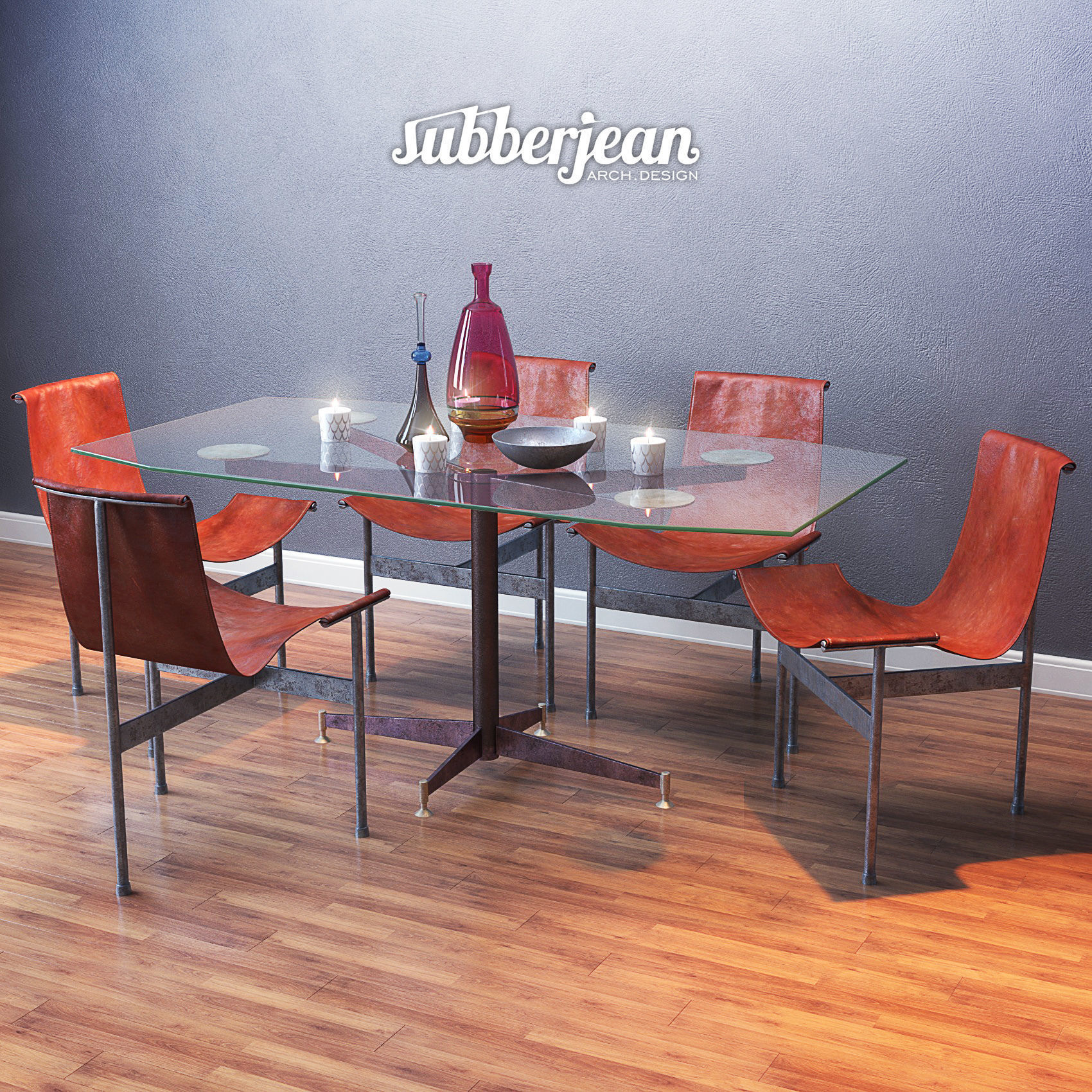 Tchair William Katavolos  Table Leonardo Fiori 3D model_4