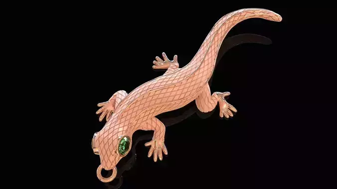 Lizard Pendant 3D print model