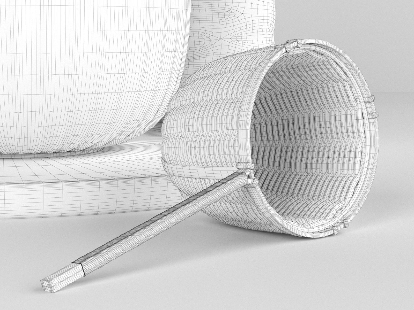 Hammershoi Tea Set with Bamboo Strainer 3D model_4