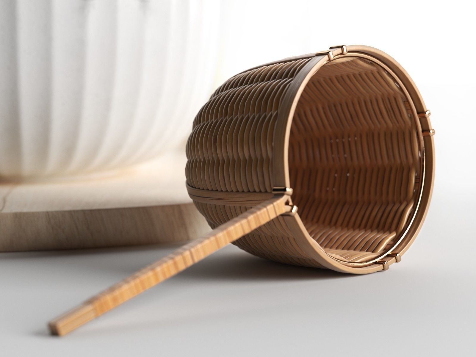 Hammershoi Tea Set with Bamboo Strainer 3D model_2