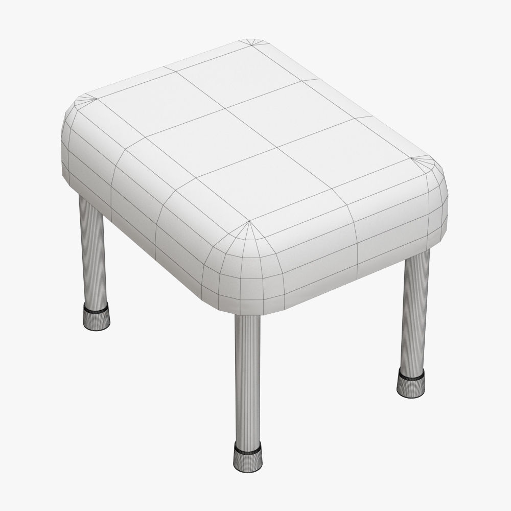 Nerys Sheepskin Footstool 3D model_4