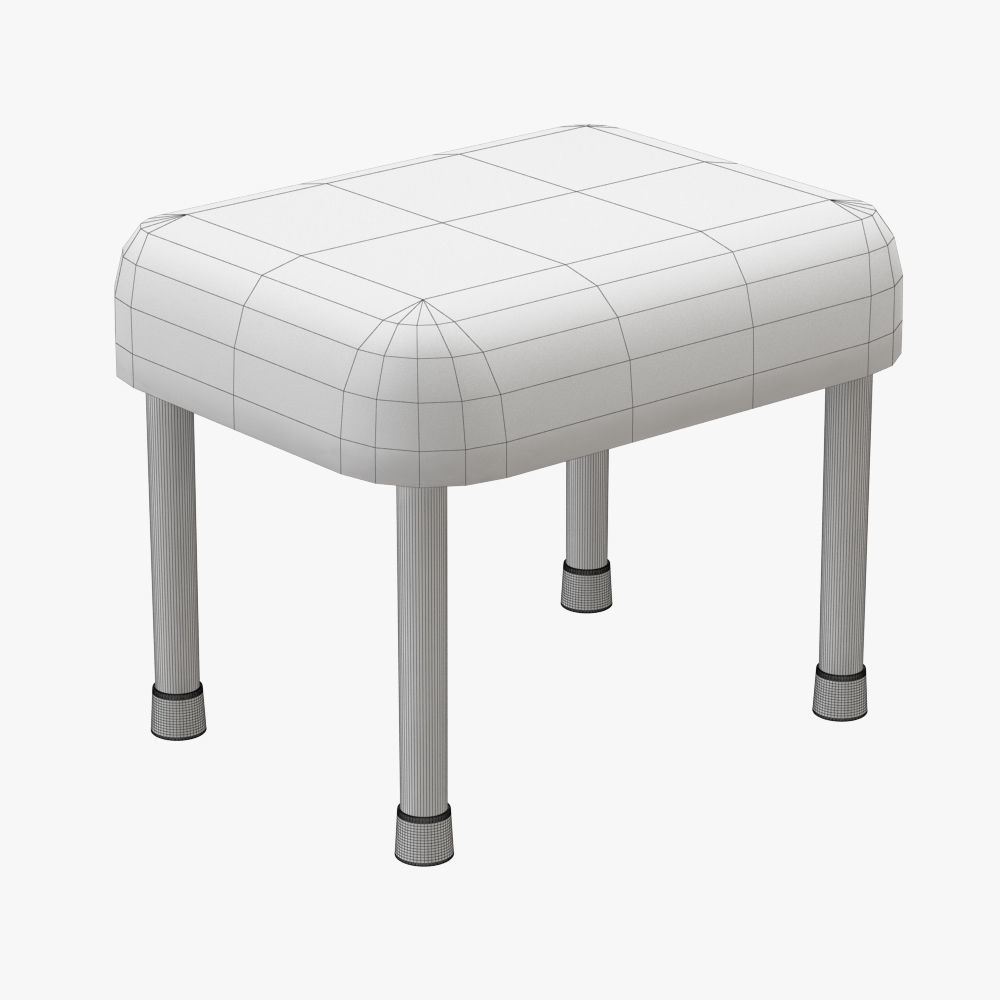 Nerys Sheepskin Footstool 3D model_3
