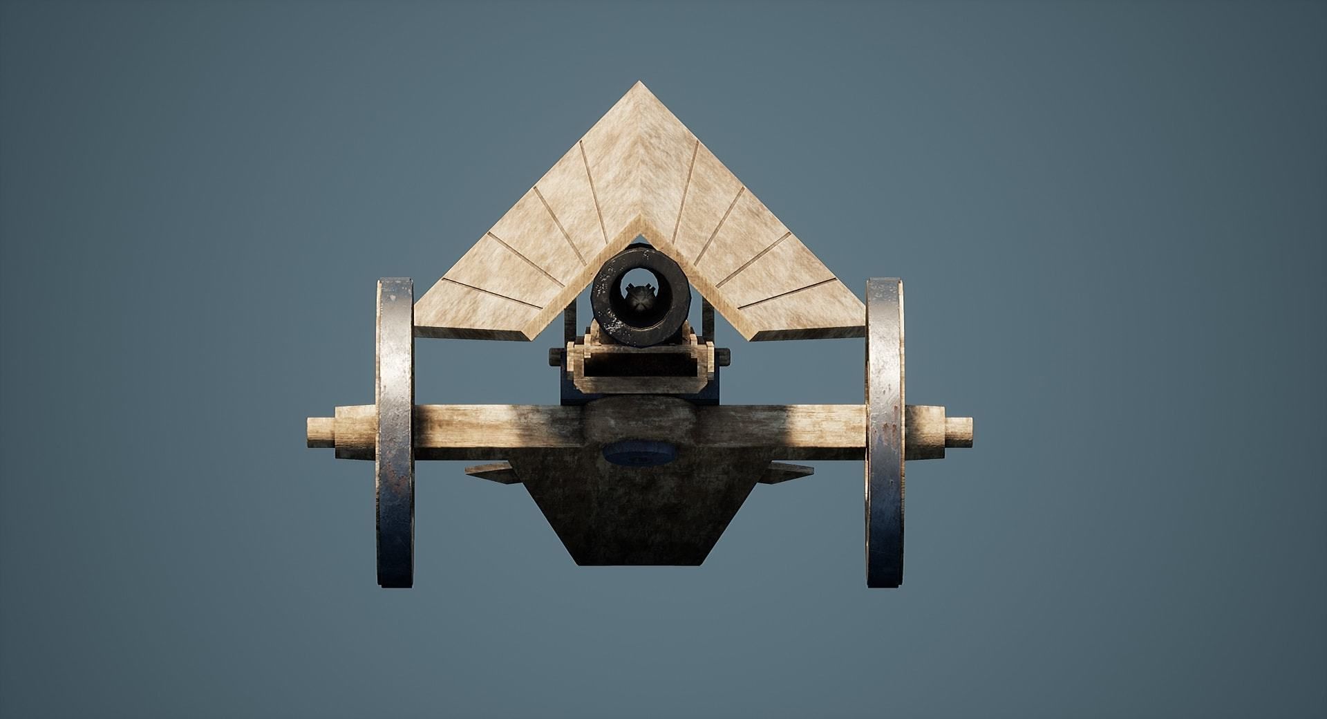 Da Vinci Cannon Game-ready model Free low-poly 3D model_7