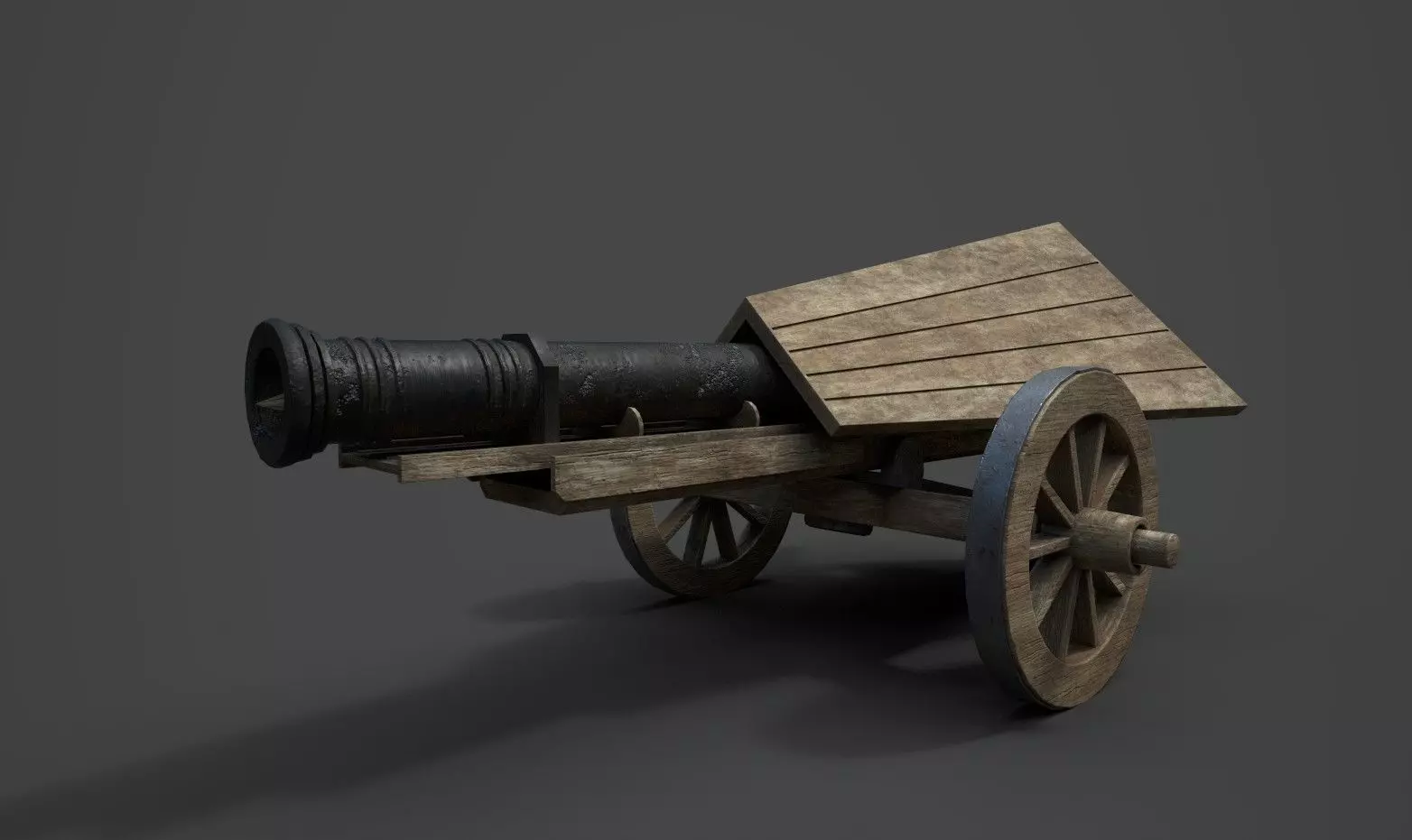 Da Vinci Cannon Game-ready model Free low-poly 3D model_0
