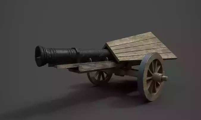 Da Vinci Cannon Game-ready model Free low-poly 3D model