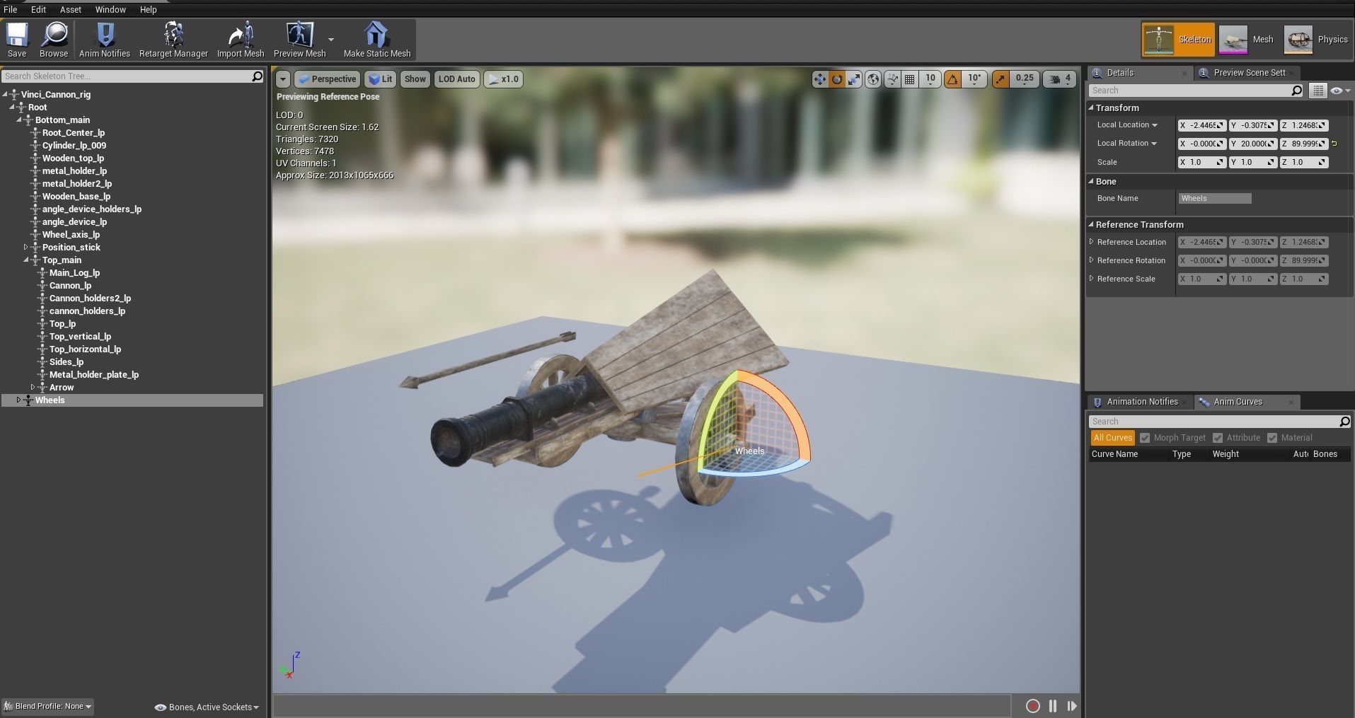 Da Vinci Cannon Game-ready model Free low-poly 3D model_9