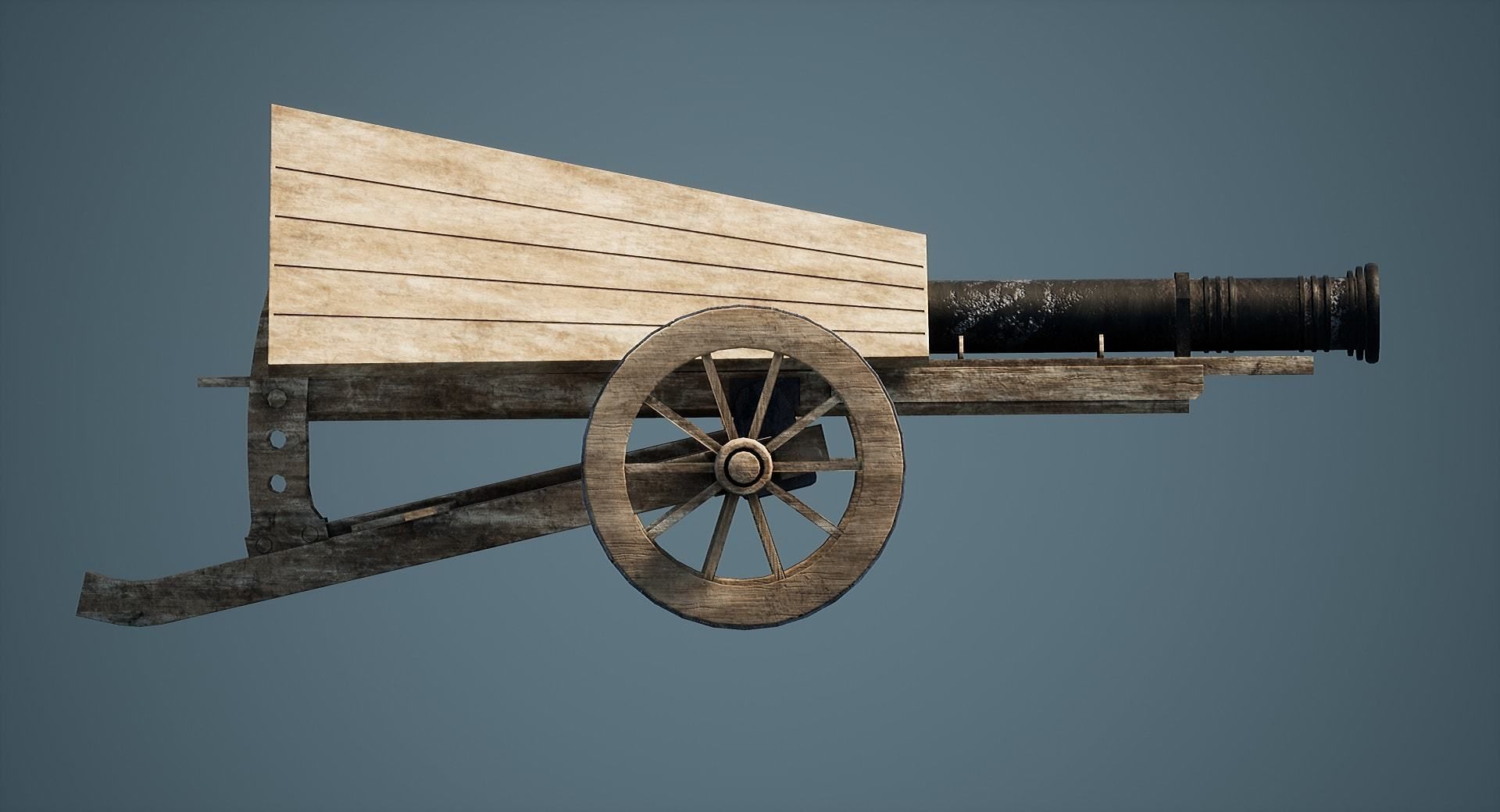 Da Vinci Cannon Game-ready model Free low-poly 3D model_5