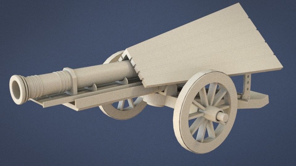 Da Vinci Cannon Game-ready model Free low-poly 3D model_10