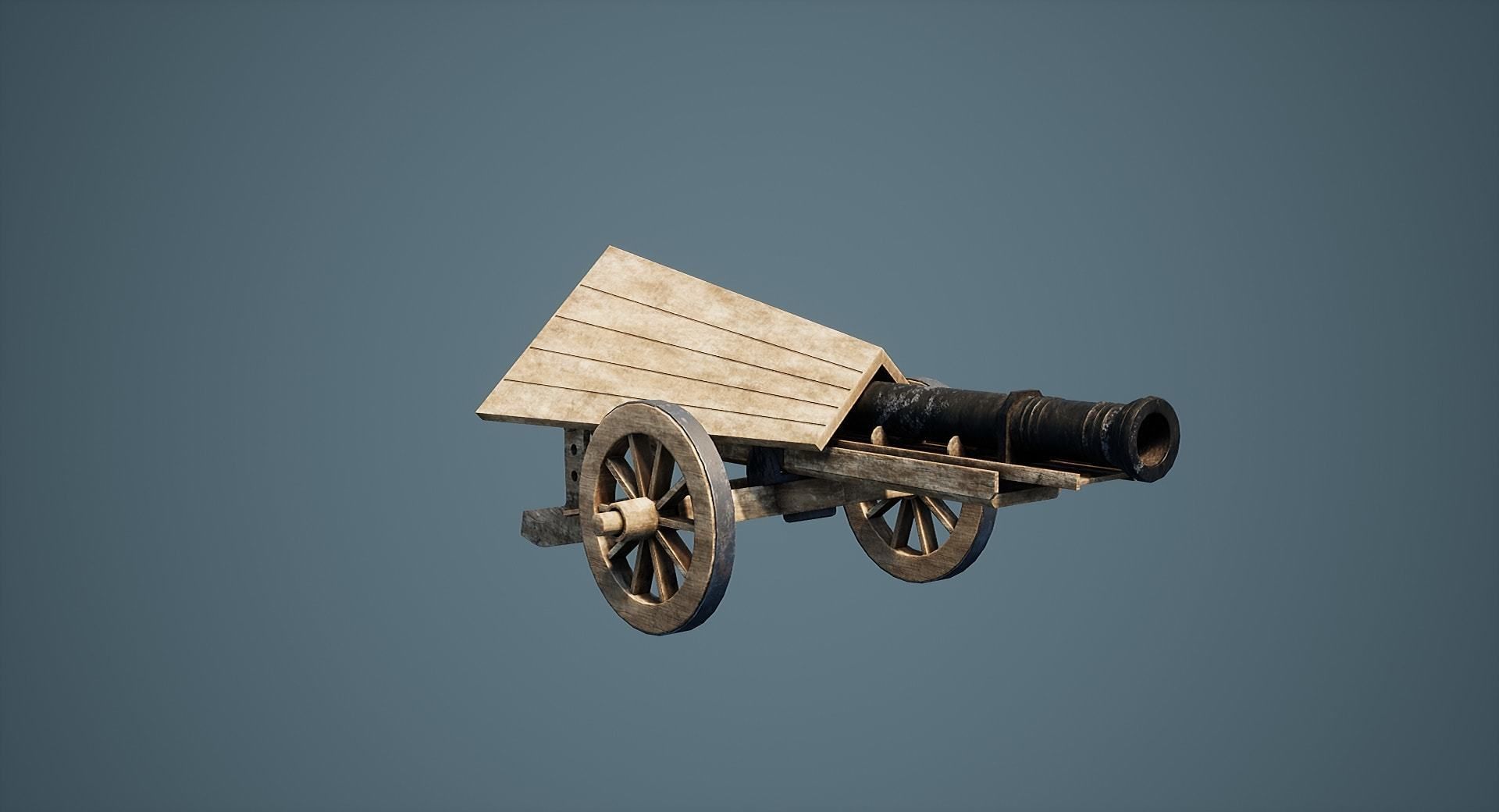 Da Vinci Cannon Game-ready model Free low-poly 3D model_3