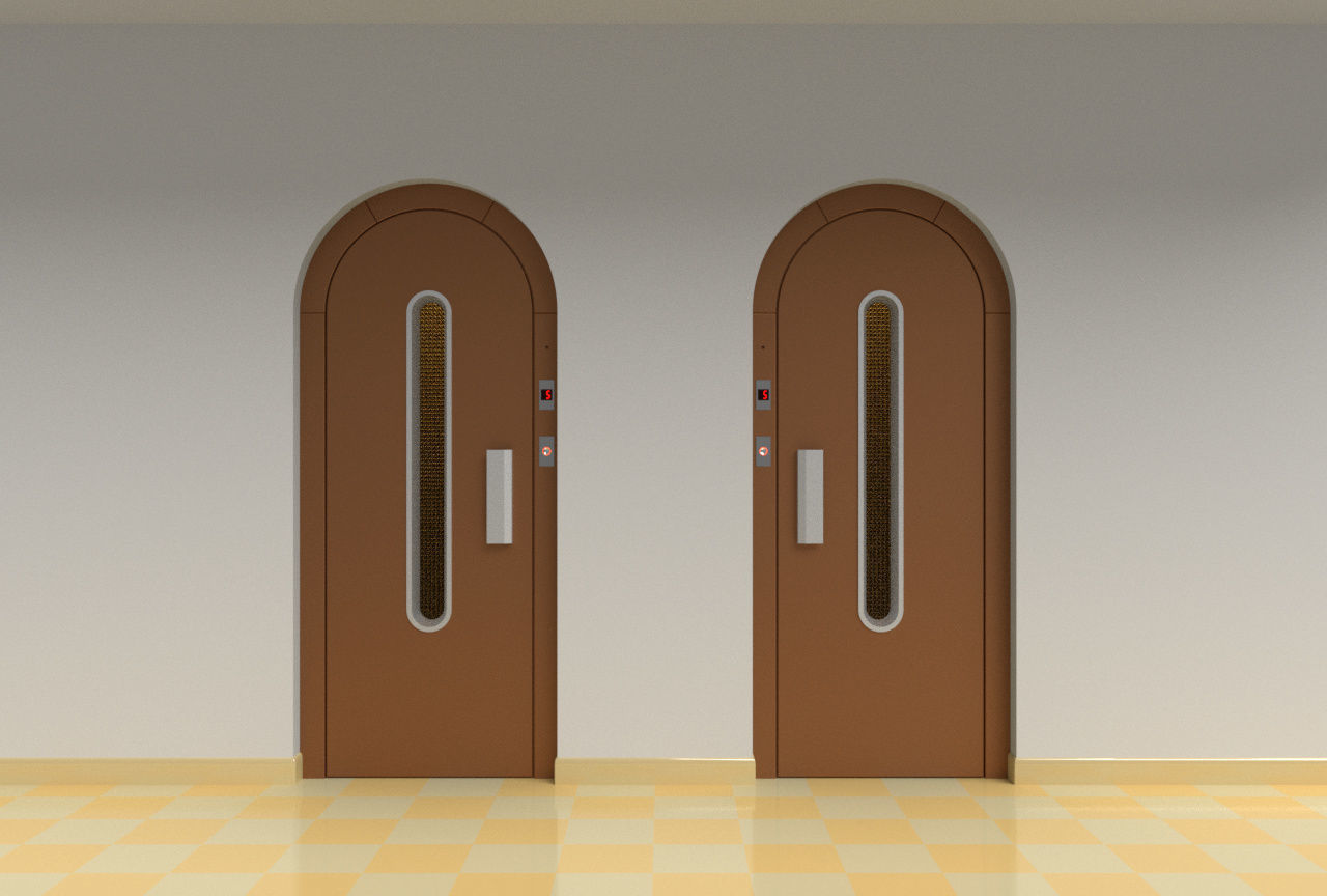 European vintage elevator - Arched model 3D model_2