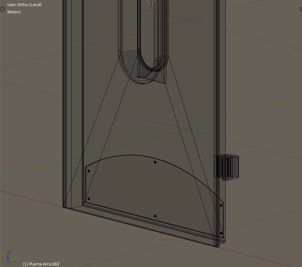 European vintage elevator - round window model 3D model_12