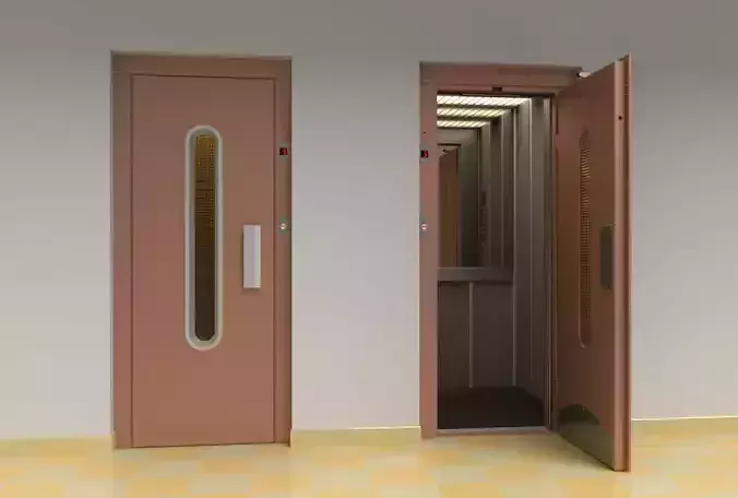 European vintage elevator - round window model 3D model