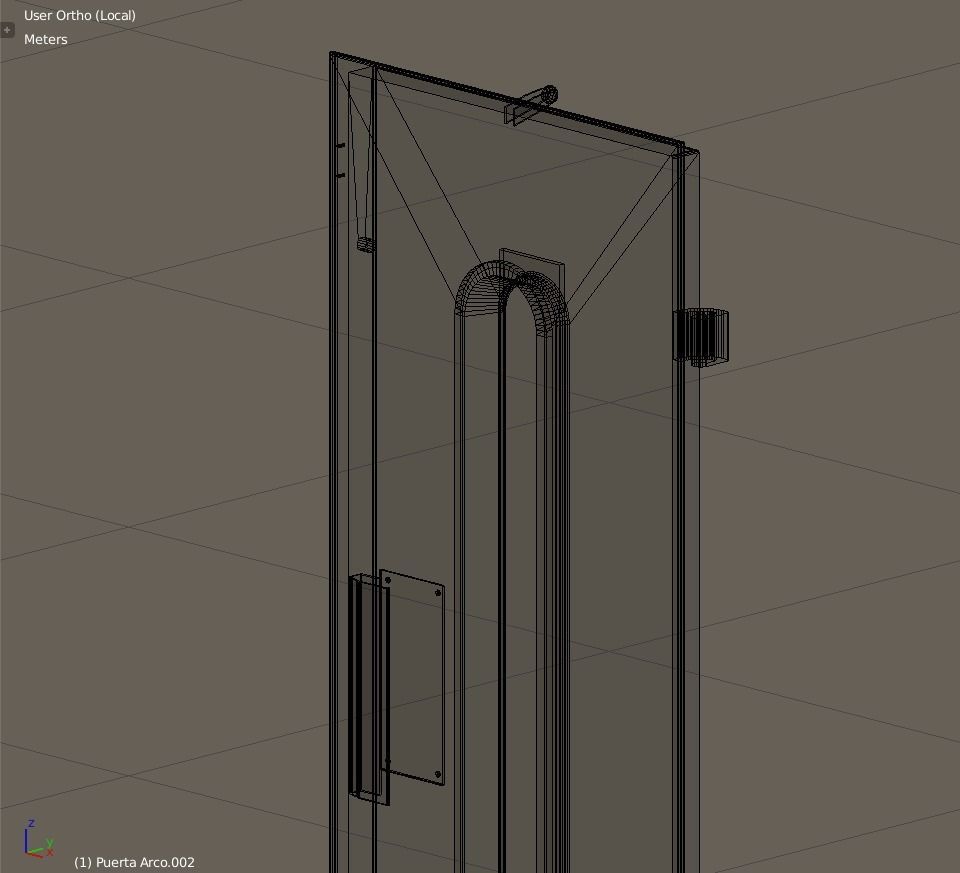 European vintage elevator - round window model 3D model_9