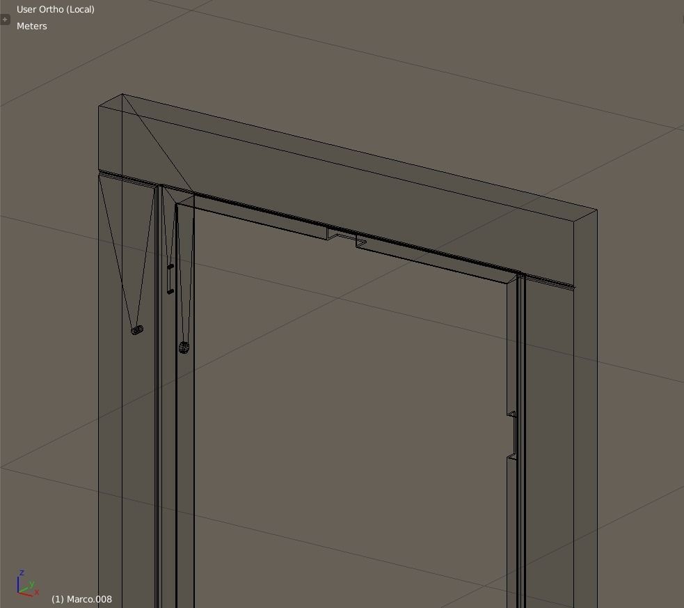 European vintage elevator - round window model 3D model_13