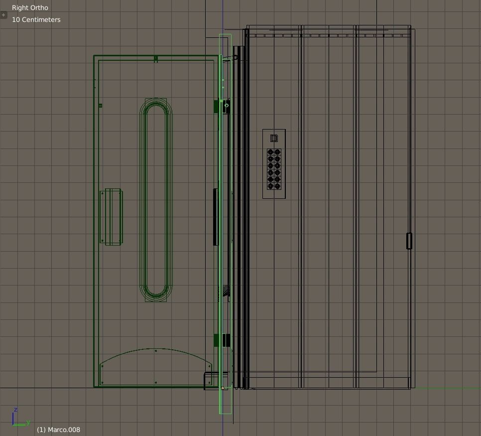 European vintage elevator - round window model 3D model_8