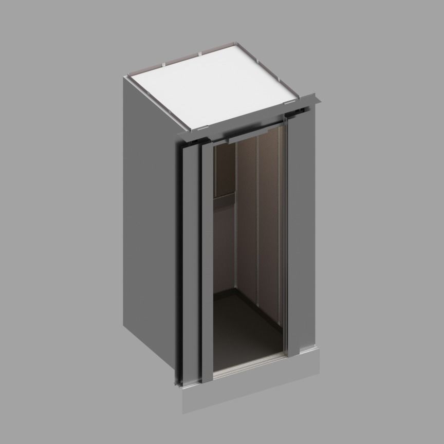 European vintage elevator - round window model 3D model_15