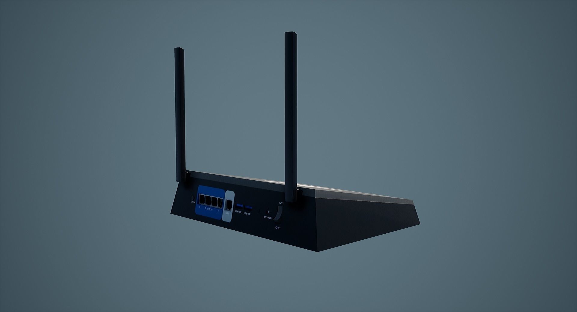 Modern Wifi Router game-ready asset Free low-poly 3D model_3