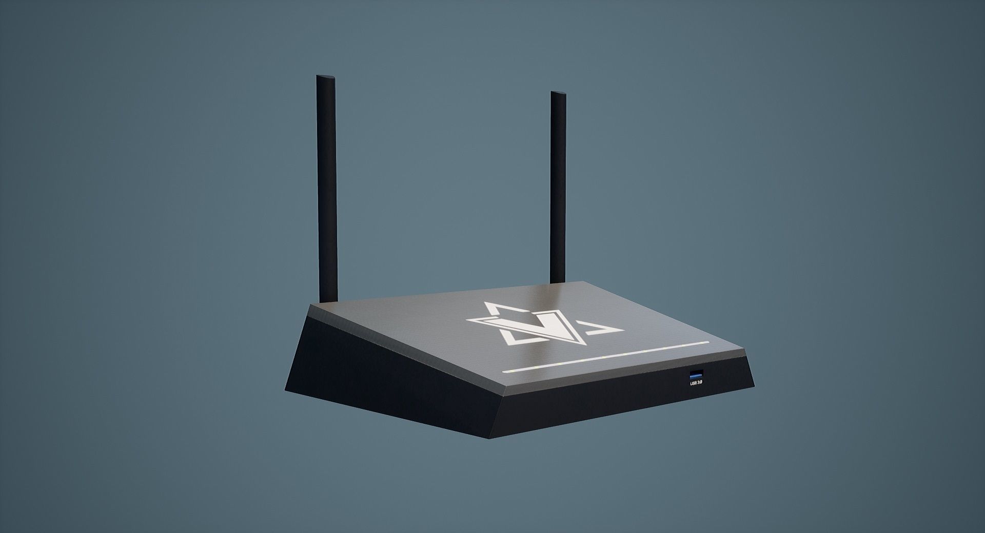 Modern Wifi Router game-ready asset Free low-poly 3D model_4