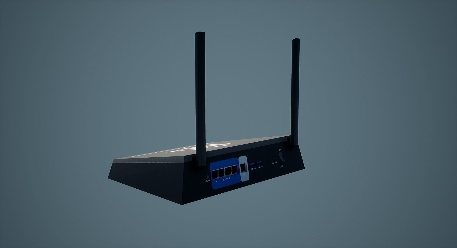 Modern Wifi Router game-ready asset Free low-poly 3D model_2