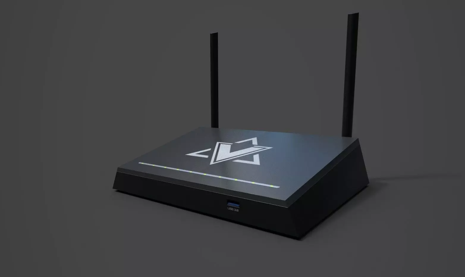 Modern Wifi Router game-ready asset Free low-poly 3D model_0
