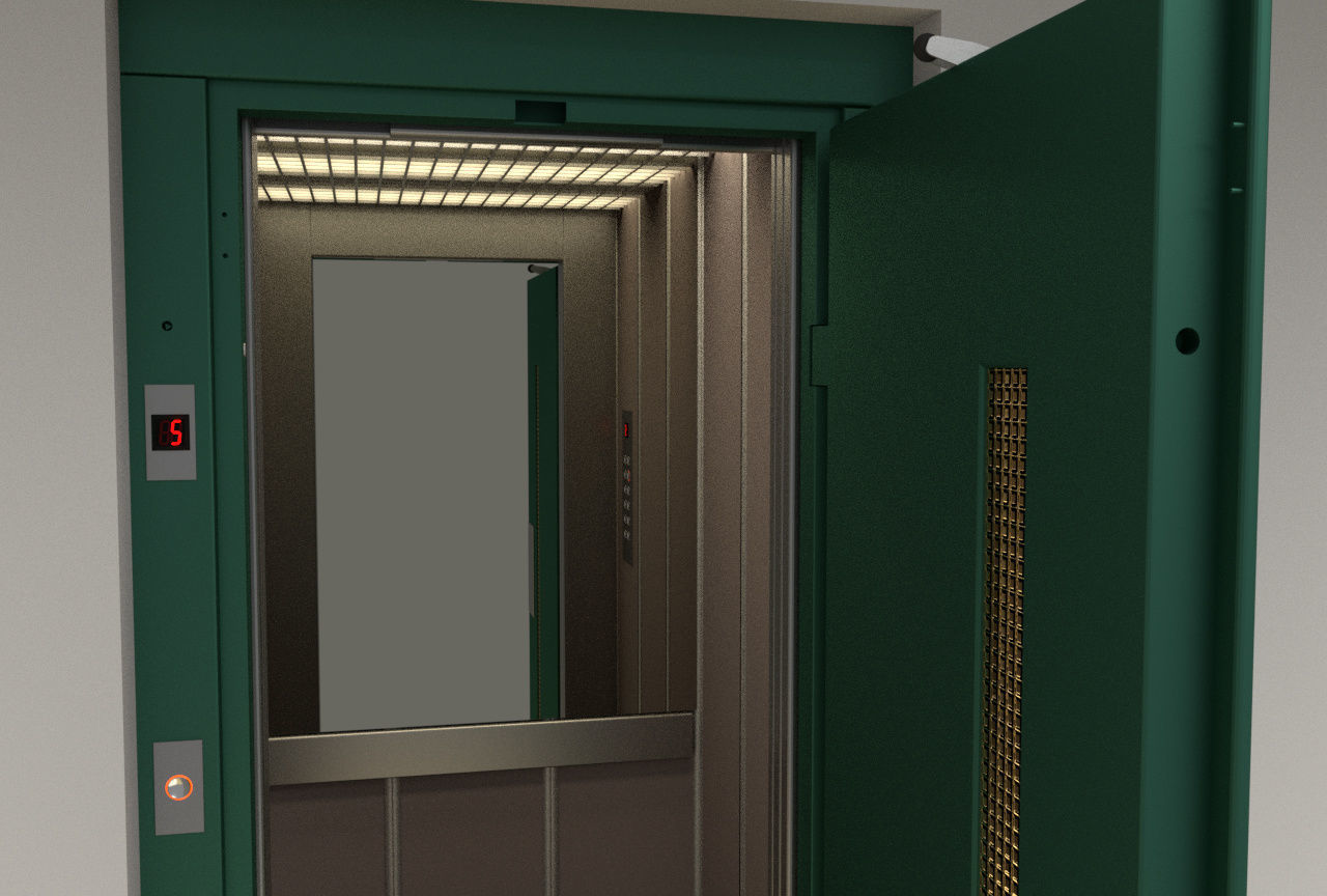 European vintage elevator 3D model_2