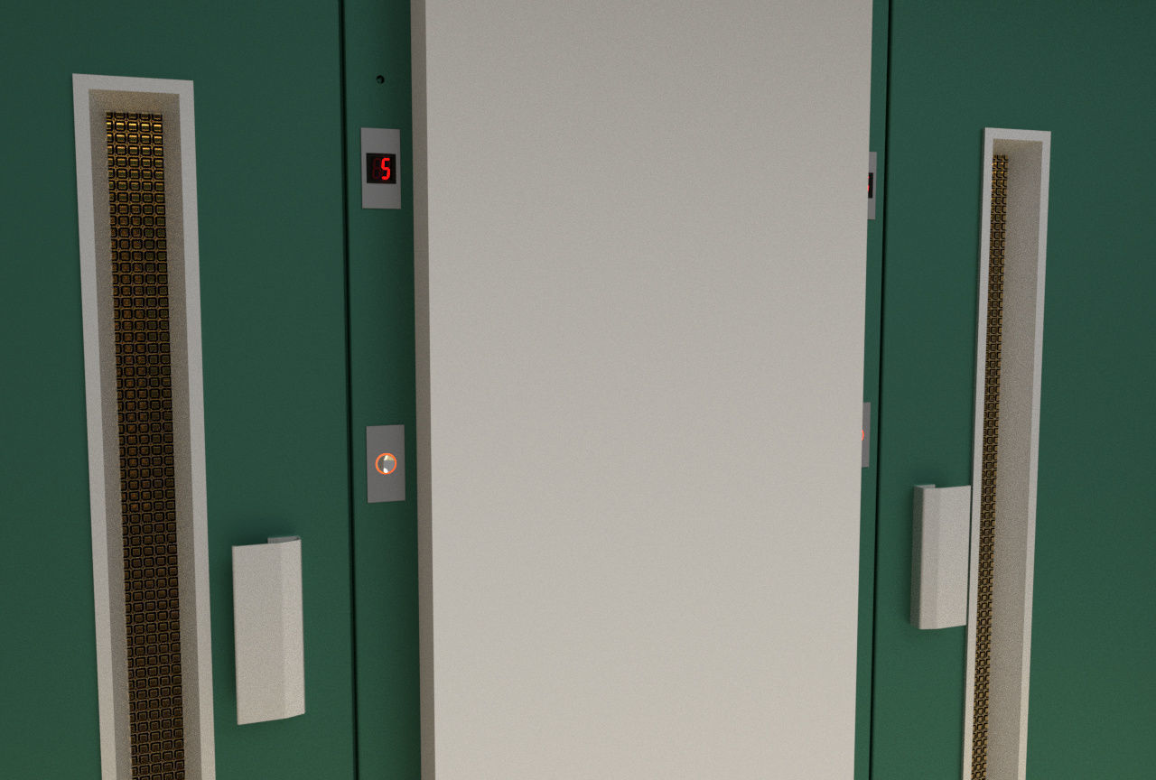 European vintage elevator 3D model_1