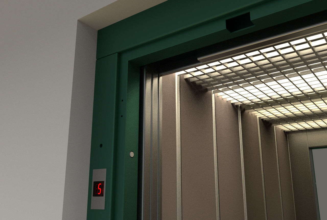 European vintage elevator 3D model_4
