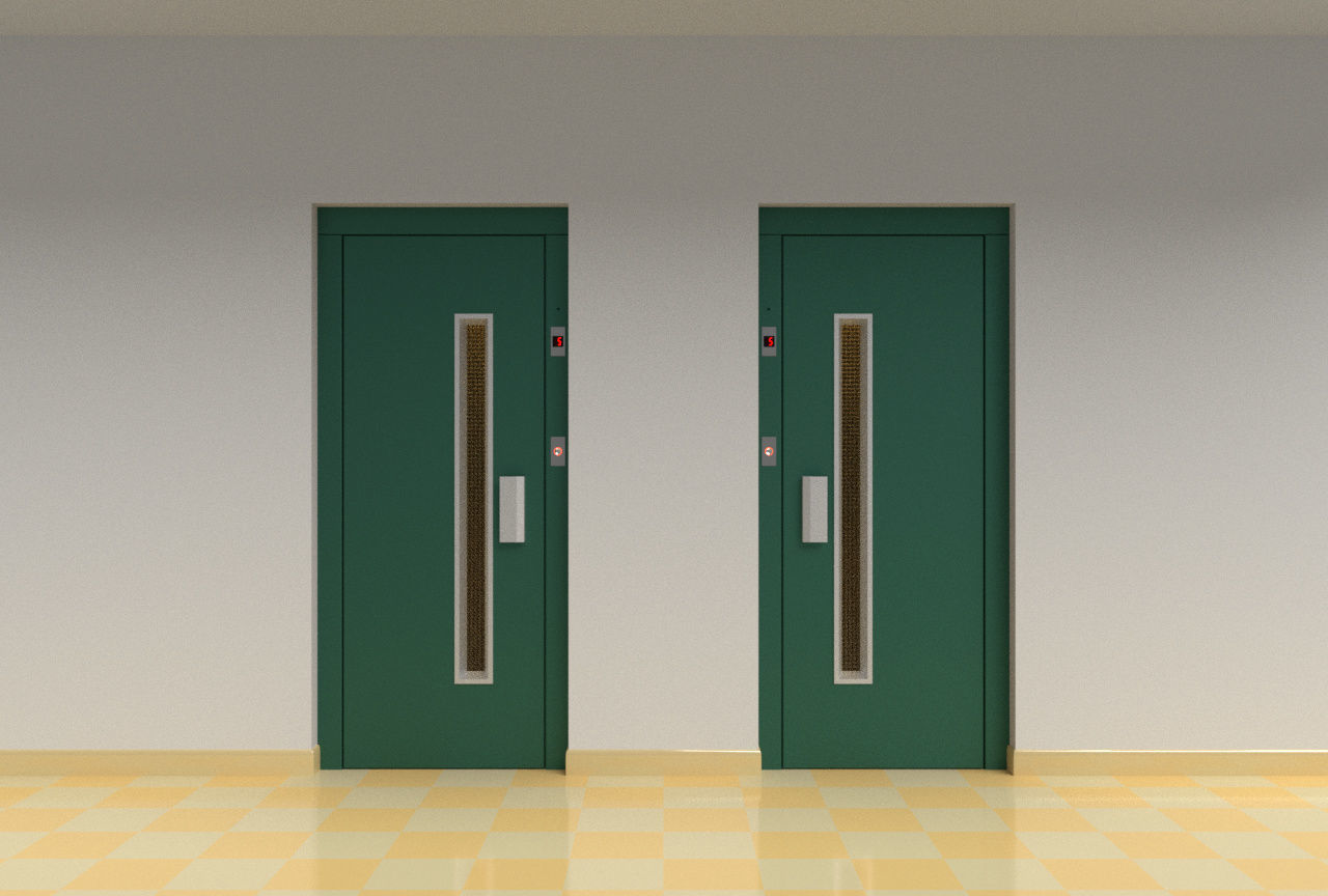 European vintage elevator 3D model_3