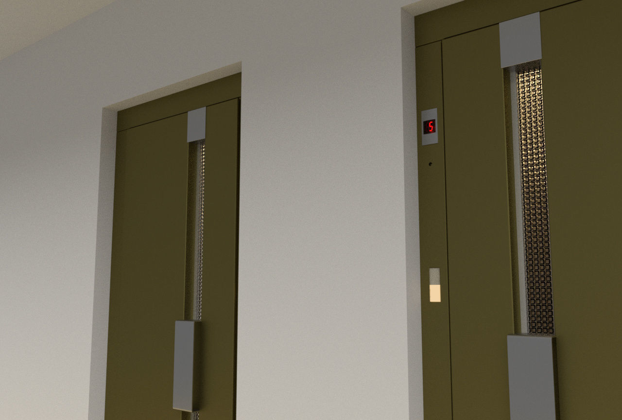 Vintage european elevator 3D model_2