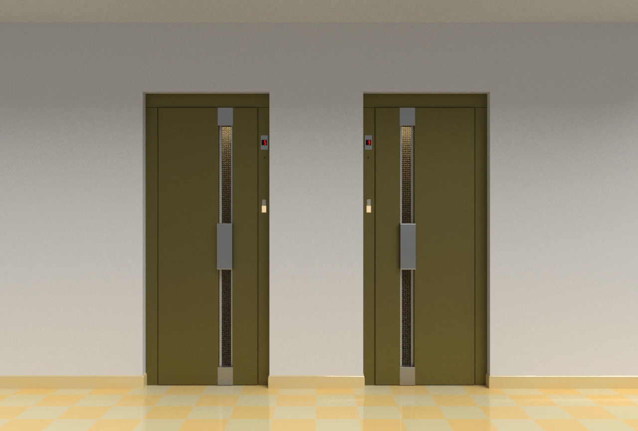 Vintage european elevator 3D model_4