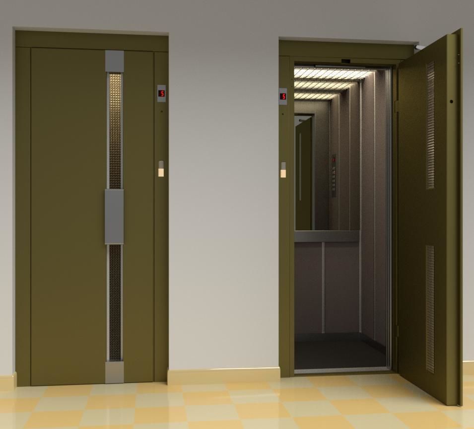 Vintage european elevator 3D model_1