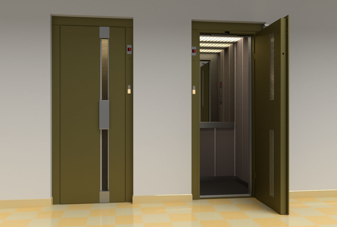 Vintage european elevator 3D model_3