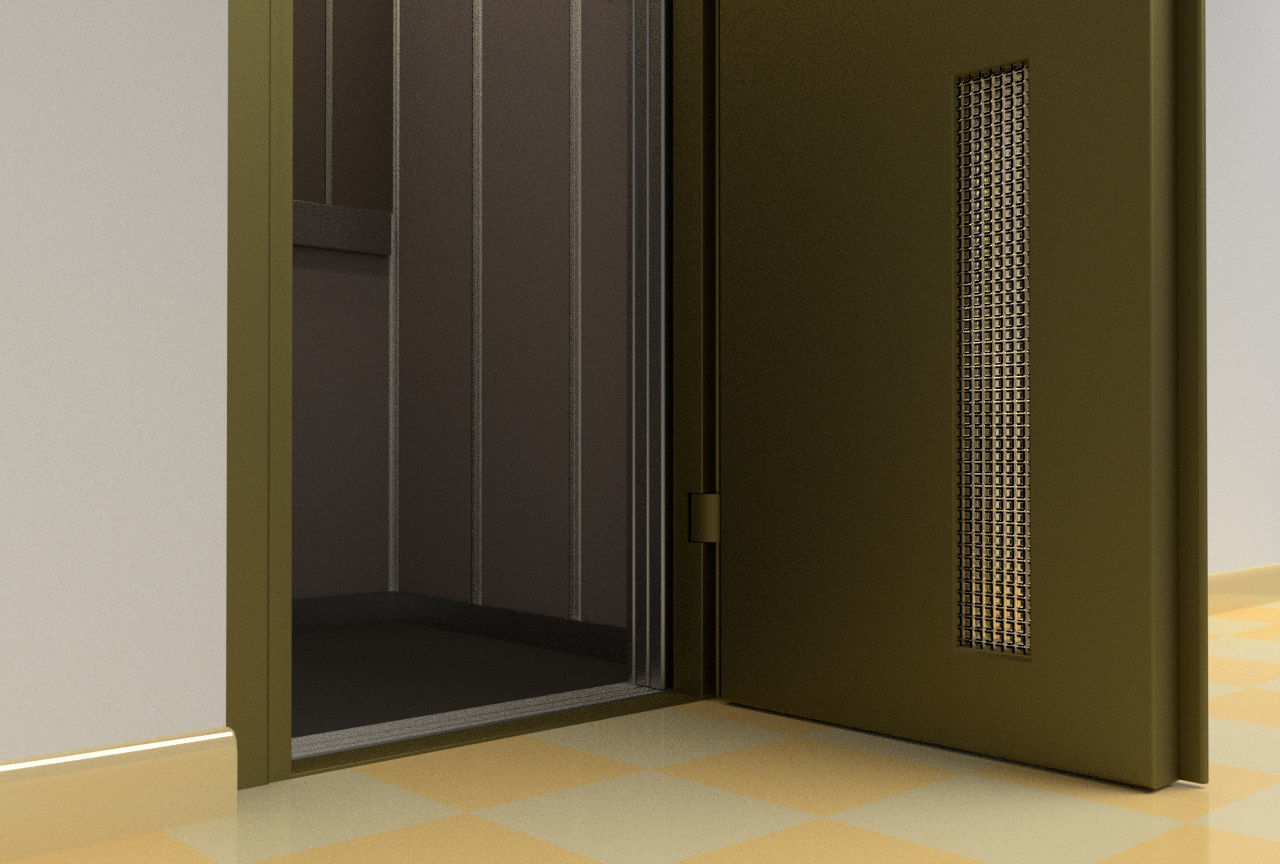 Vintage european elevator 3D model_7