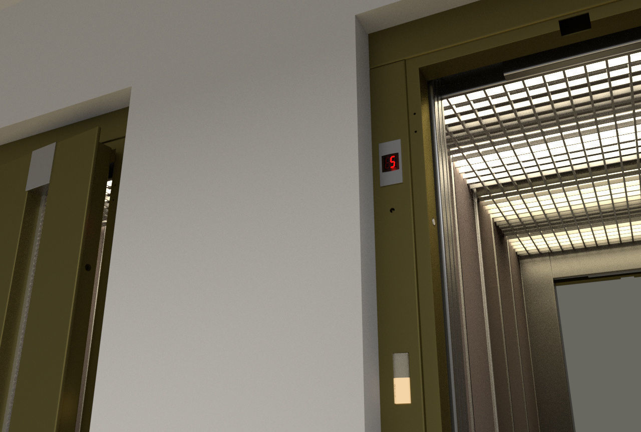 Vintage european elevator 3D model_5