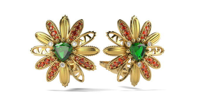 Margarita earring copy Carrera 3D print model