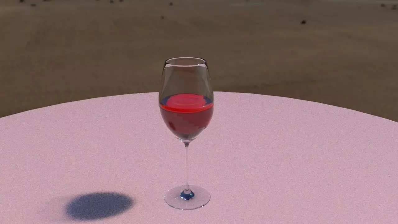glass with wine 3D model_0