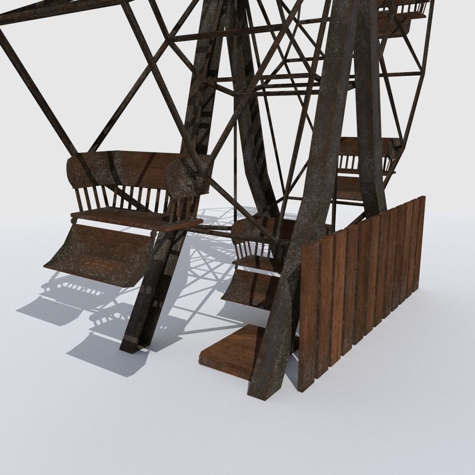 Abandoned Ferris Wheel Low-poly 3D model_4