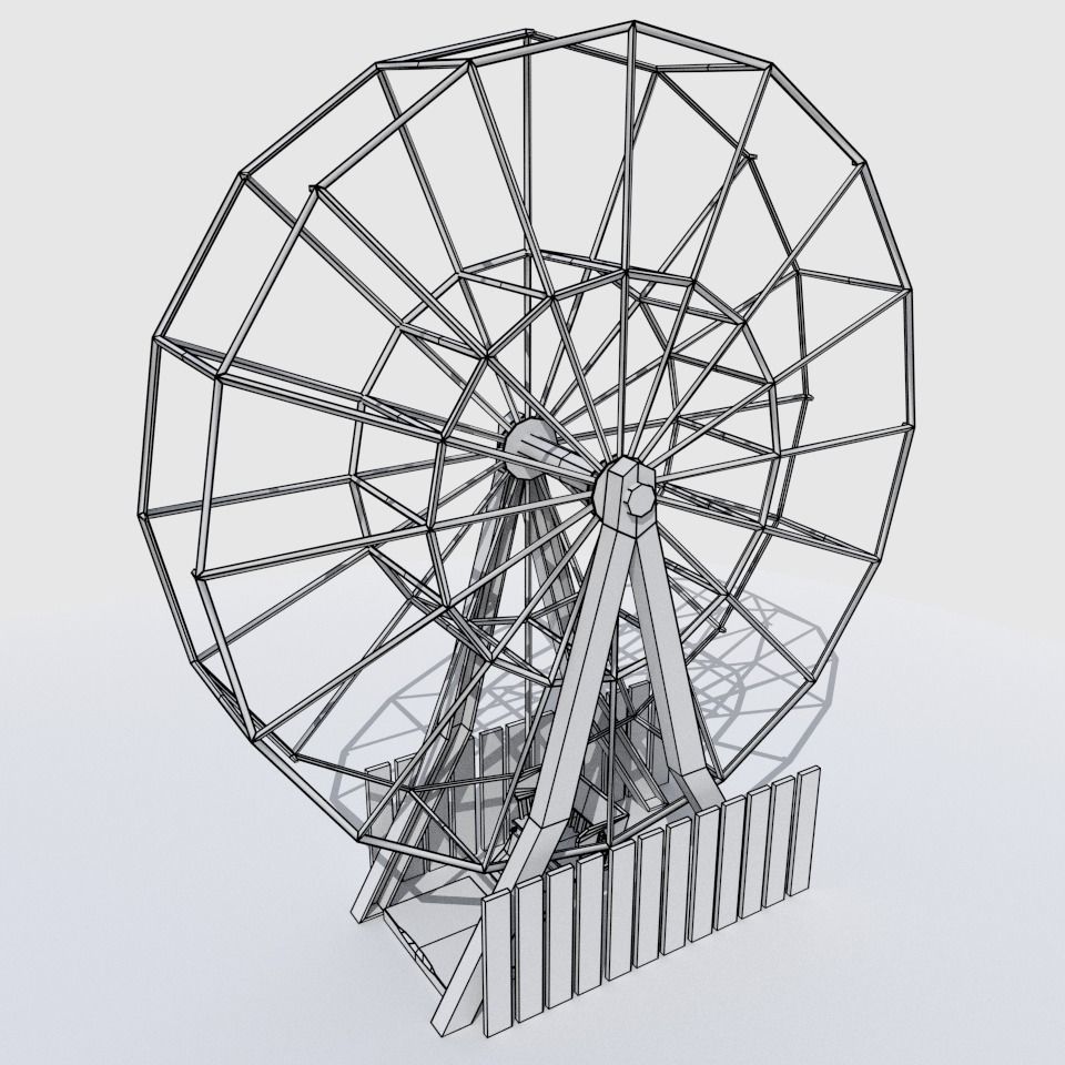 Abandoned Ferris Wheel Low-poly 3D model_1