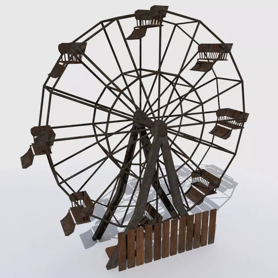 Abandoned Ferris Wheel Low-poly 3D model_0