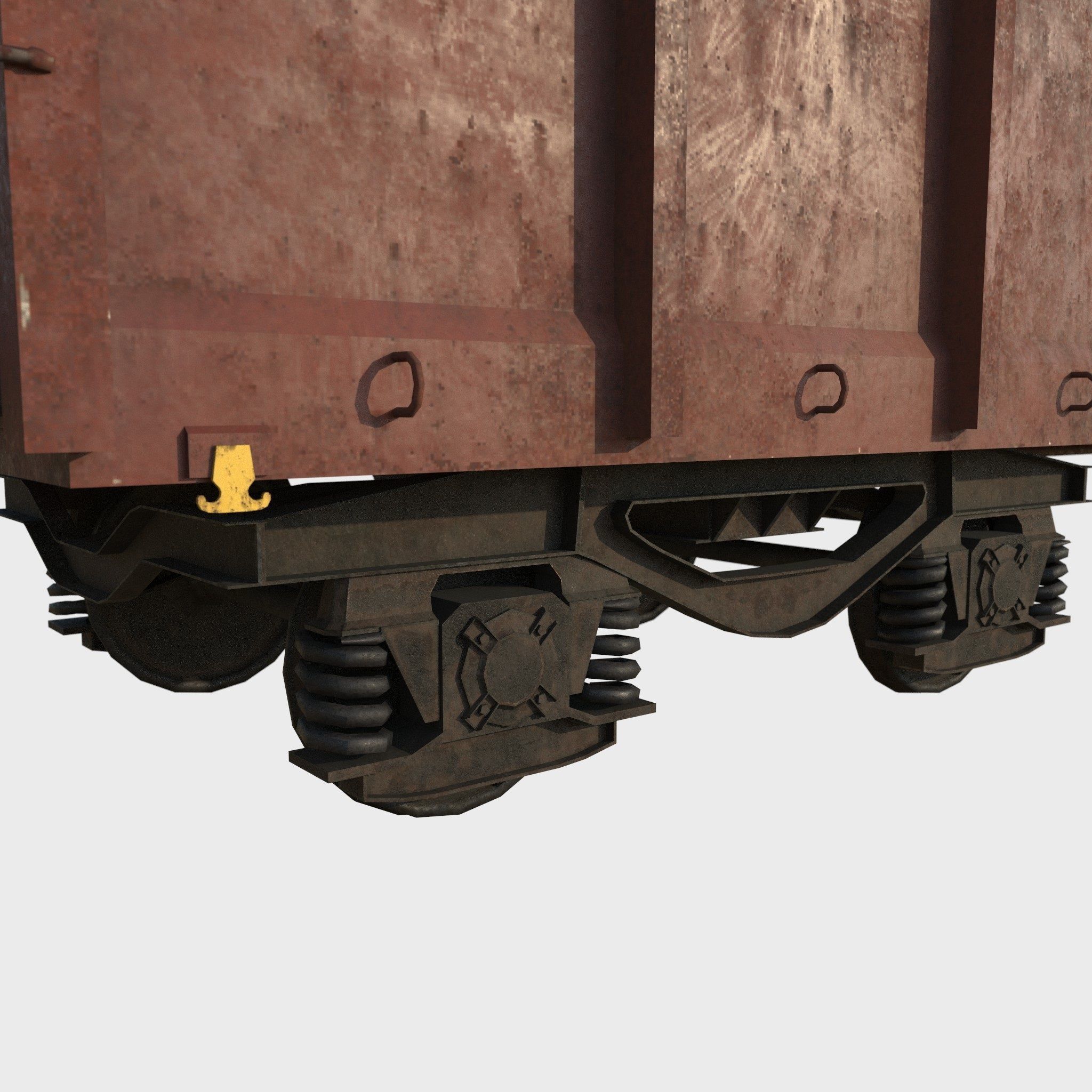 Railcar Open Top Low-poly 3D model_1