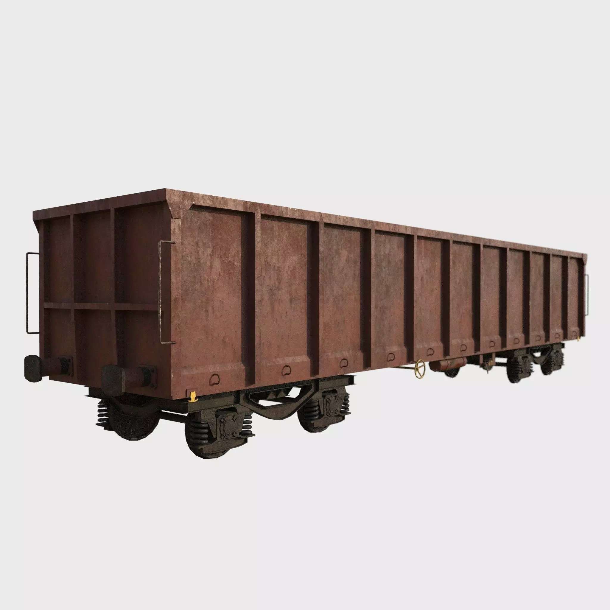 Railcar Open Top Low-poly 3D model_0