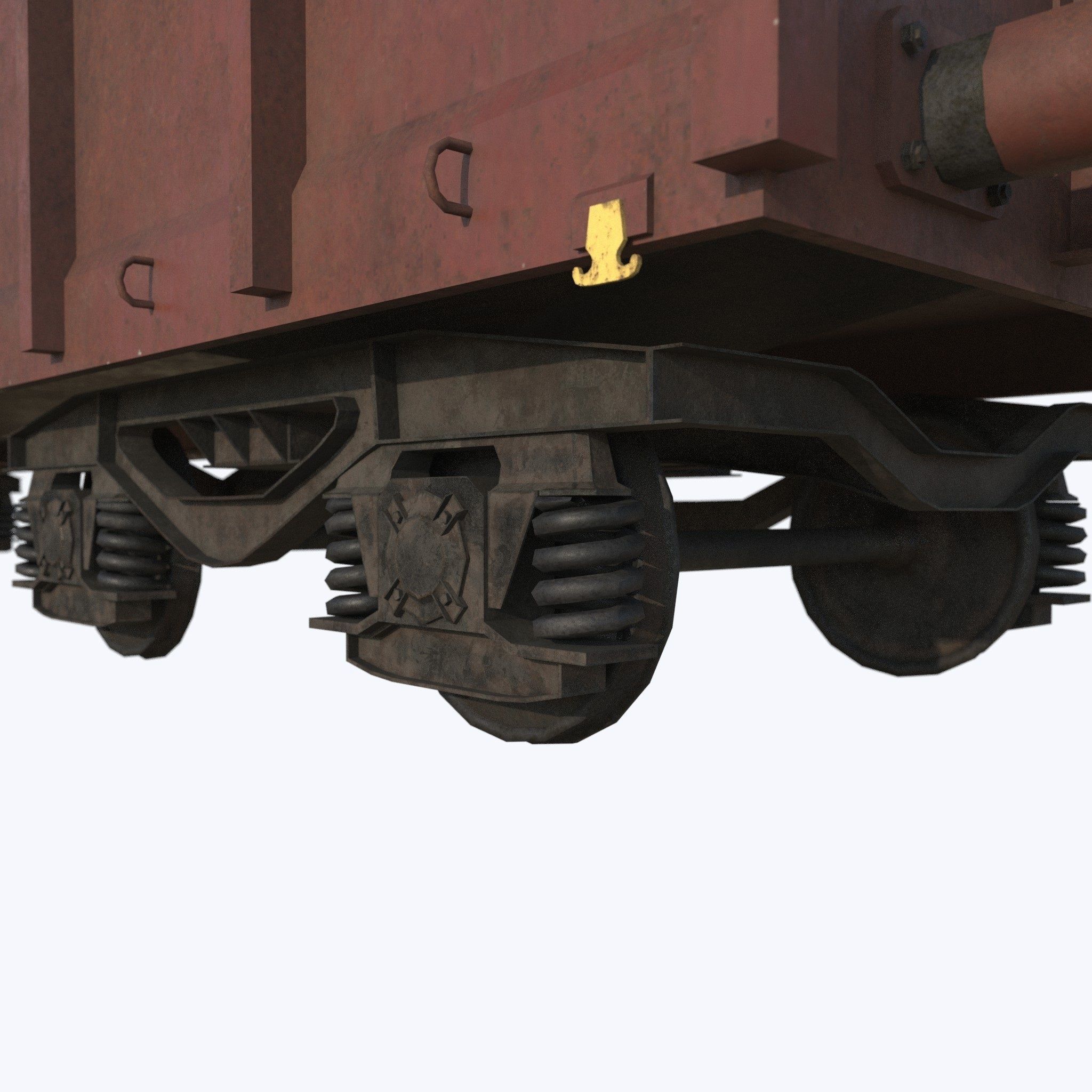 Railcar Open Top Low-poly 3D model_3