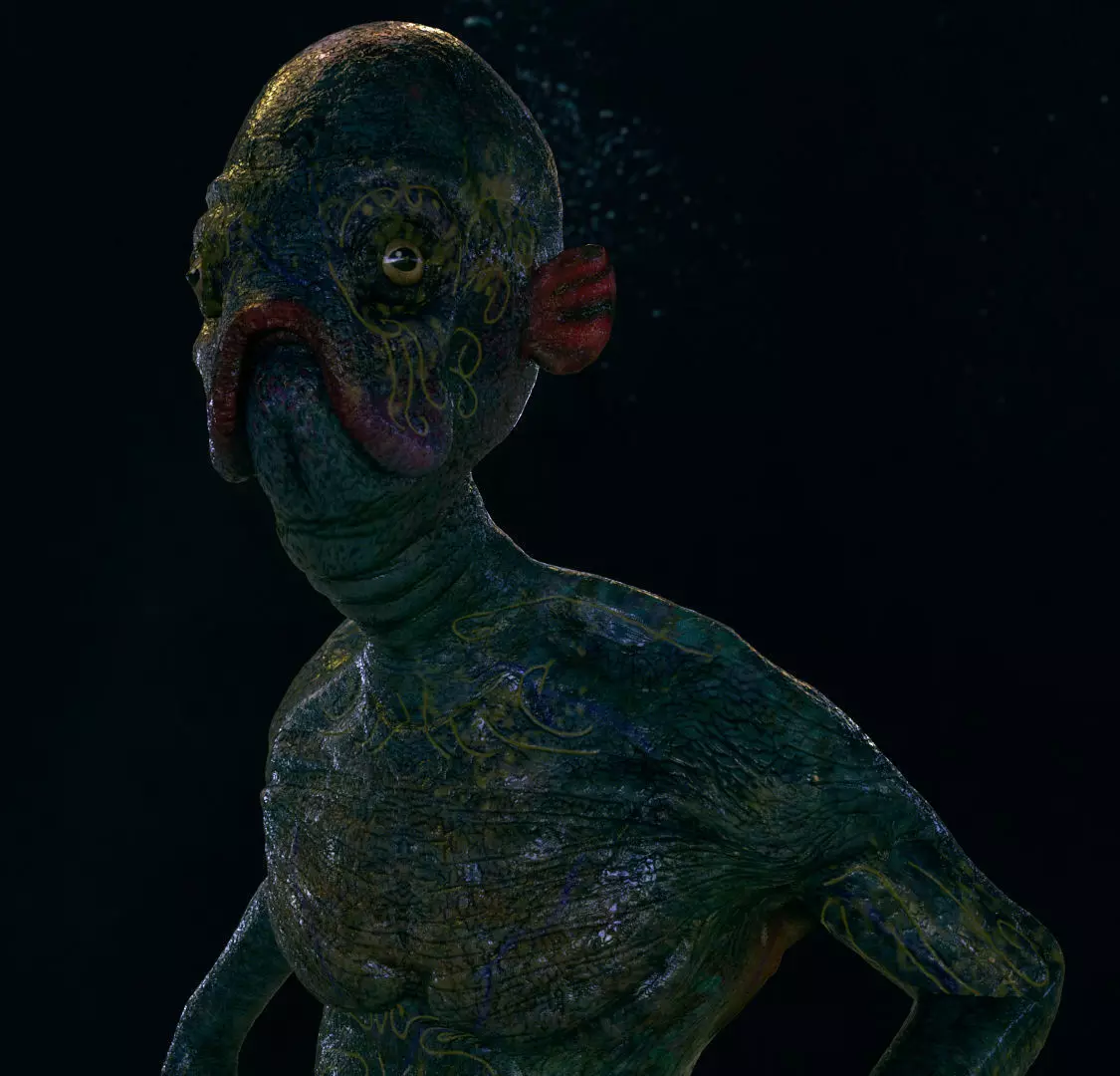 Shape of Water inspired creature 3D model_0