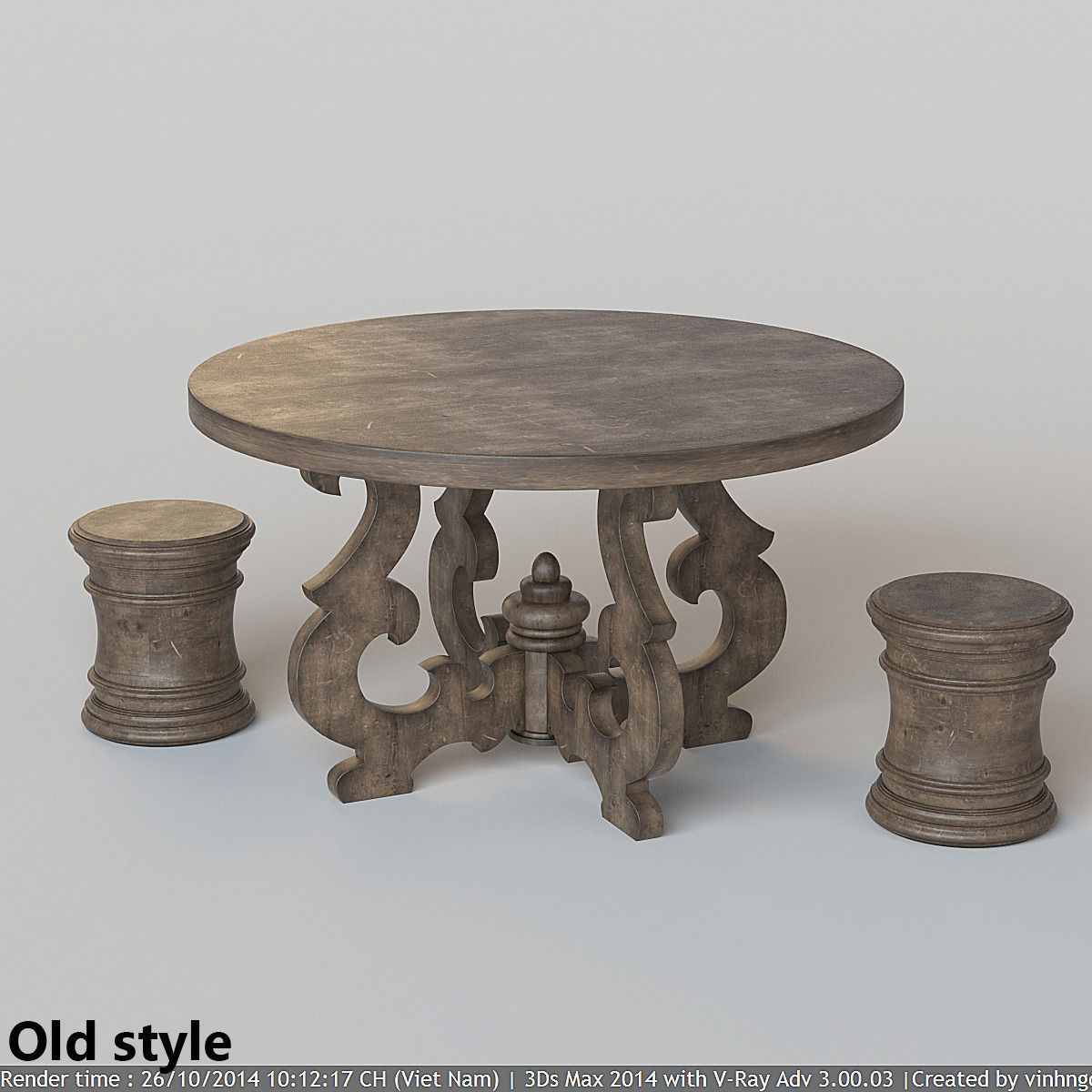 French Country Round Dining Table 3d Model Cgtrader French Country Round Dining Table 3d Model Max Fbx 5